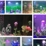 50 Pack Jellyfish Aquarium Decorations Silicone Fish Tank Ornaments Colorful Decor Glows in Blacklight
