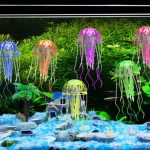 50 Pack Jellyfish Aquarium Decorations Silicone Fish Tank Ornaments Colorful Decor Glows in Blacklight
