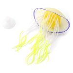 10pcs Aquarium Ornament Jellyfish Simulation Artificial Glowing Jellyfish Silicone Jellyfish Fish Decoration(Yellow)